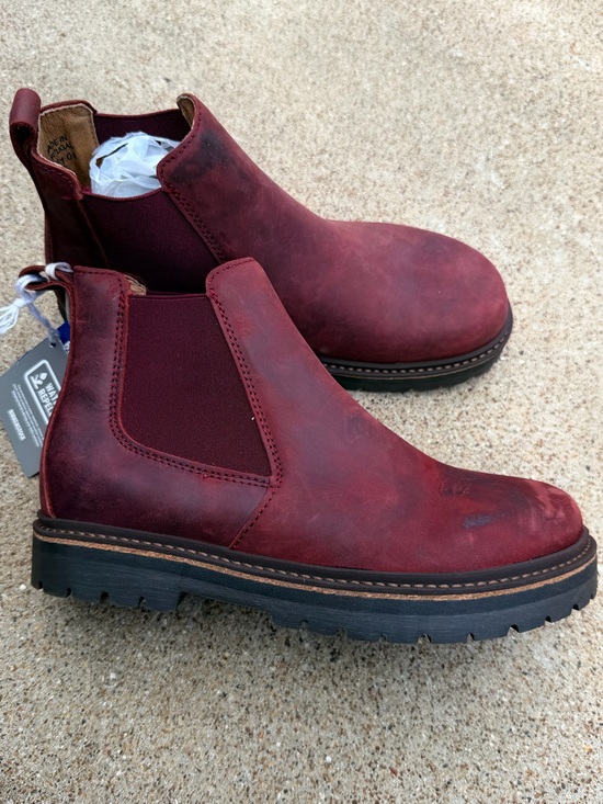 Birkenstock Shoes - Birkenstock 38 100% Leather Red Boots New